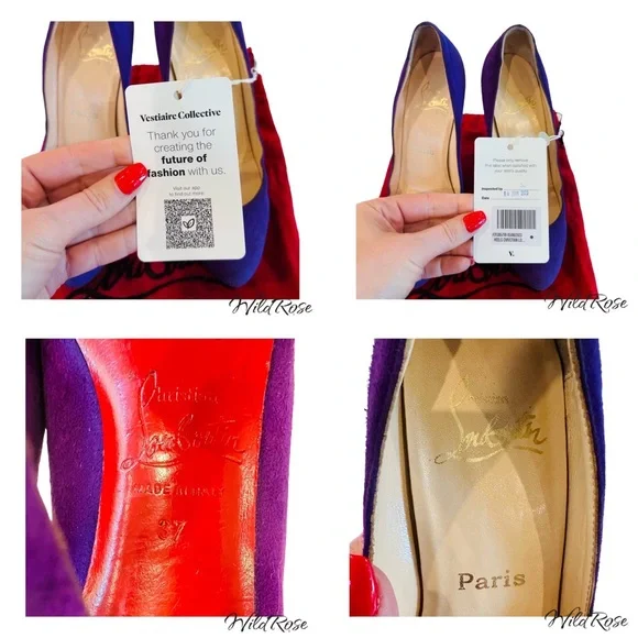 CHRISTIAN LOUBOUTIN New Declic Velours Purple Suede Pumps SZ 37